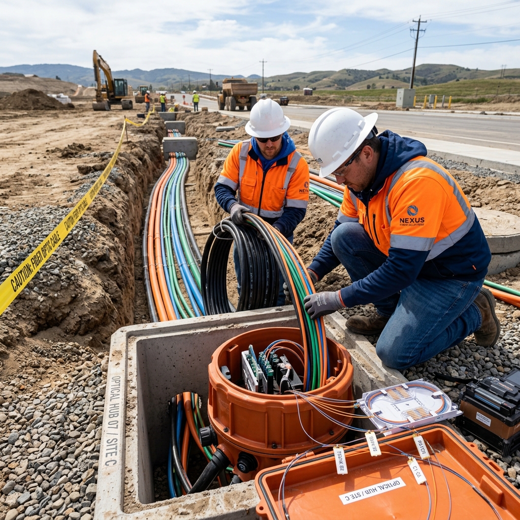 Implantação de rede óptica subterrânea em loteamento - Lepitel Telecom