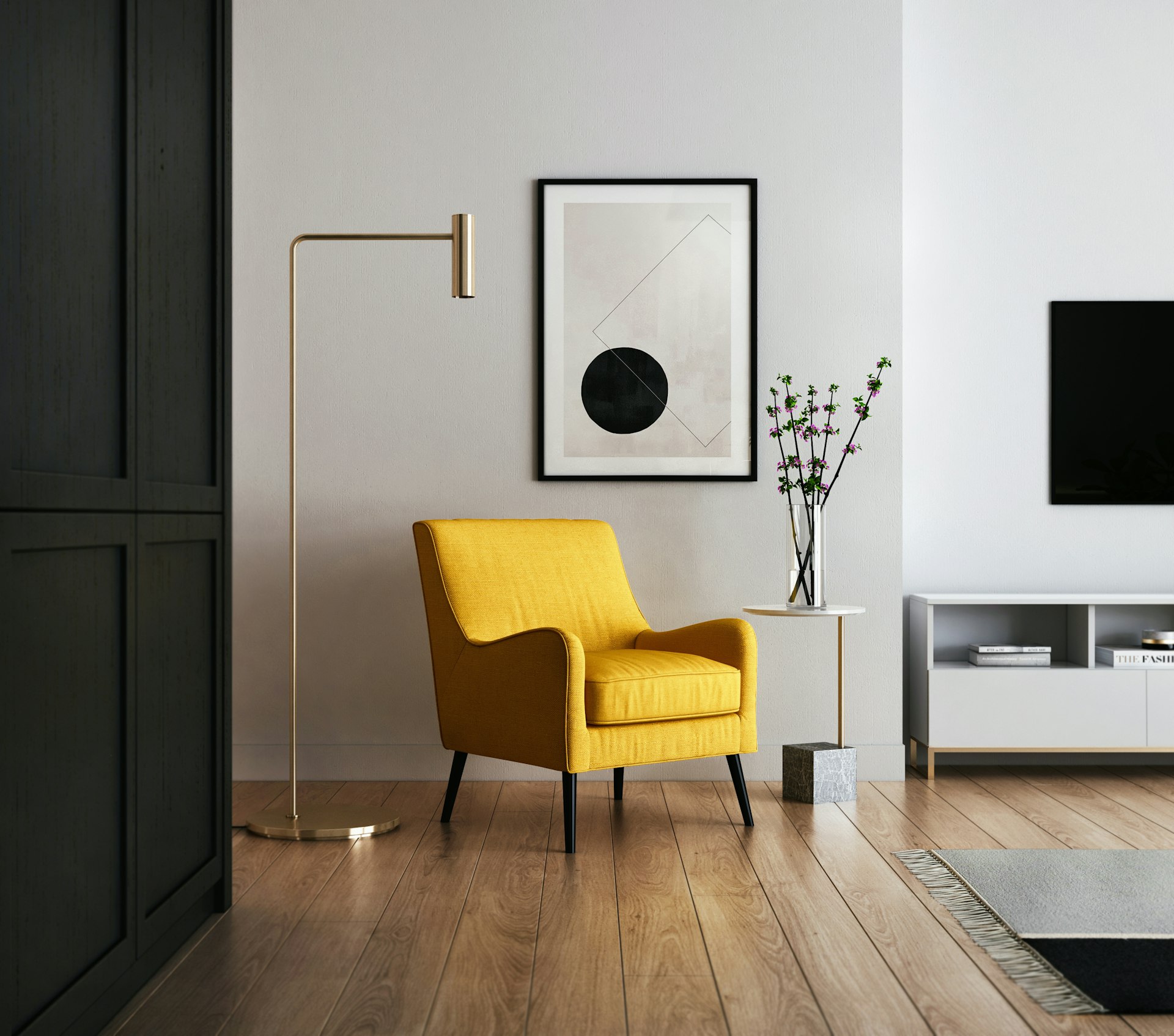 Ambiente de Flat com conectividade digital